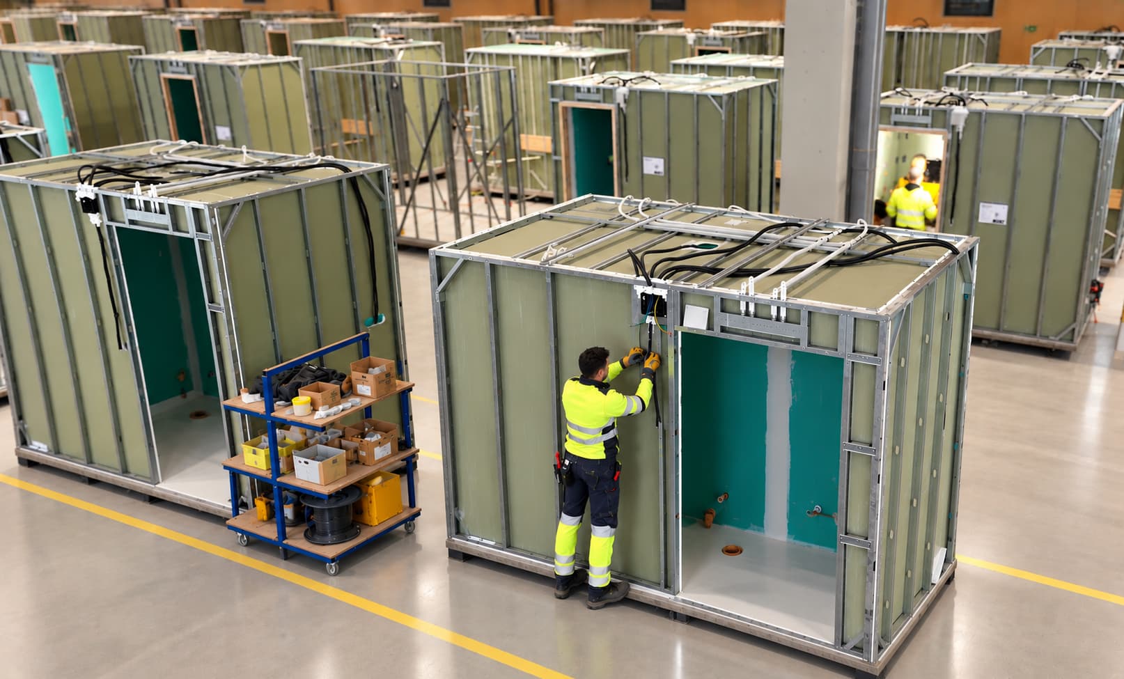 Montaje eléctrico en fábrica modular